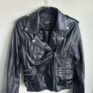 Infinity London Women's Black Leather Biker Jacket